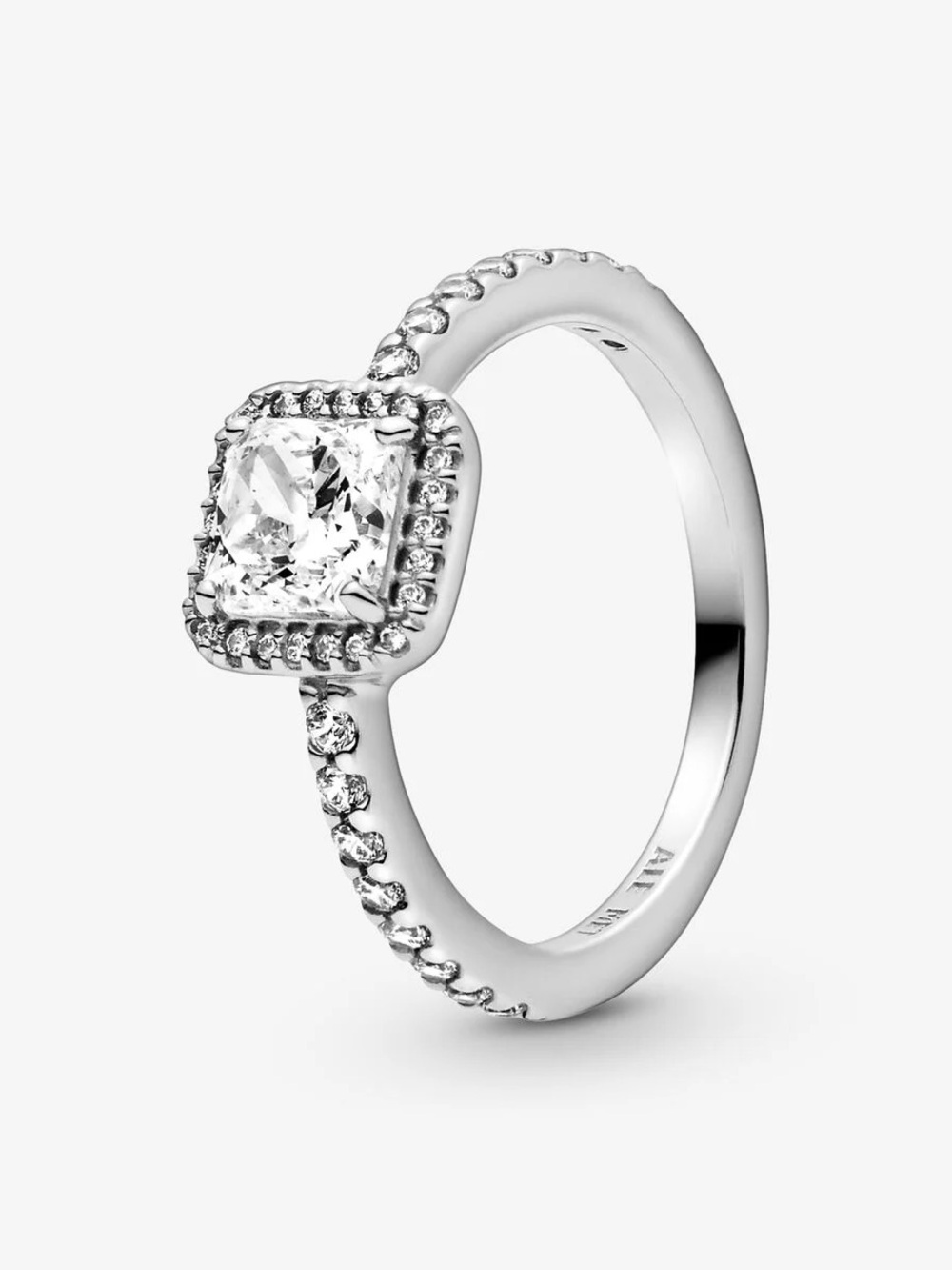 Pandora Silver Halo Ring with Clear Stone